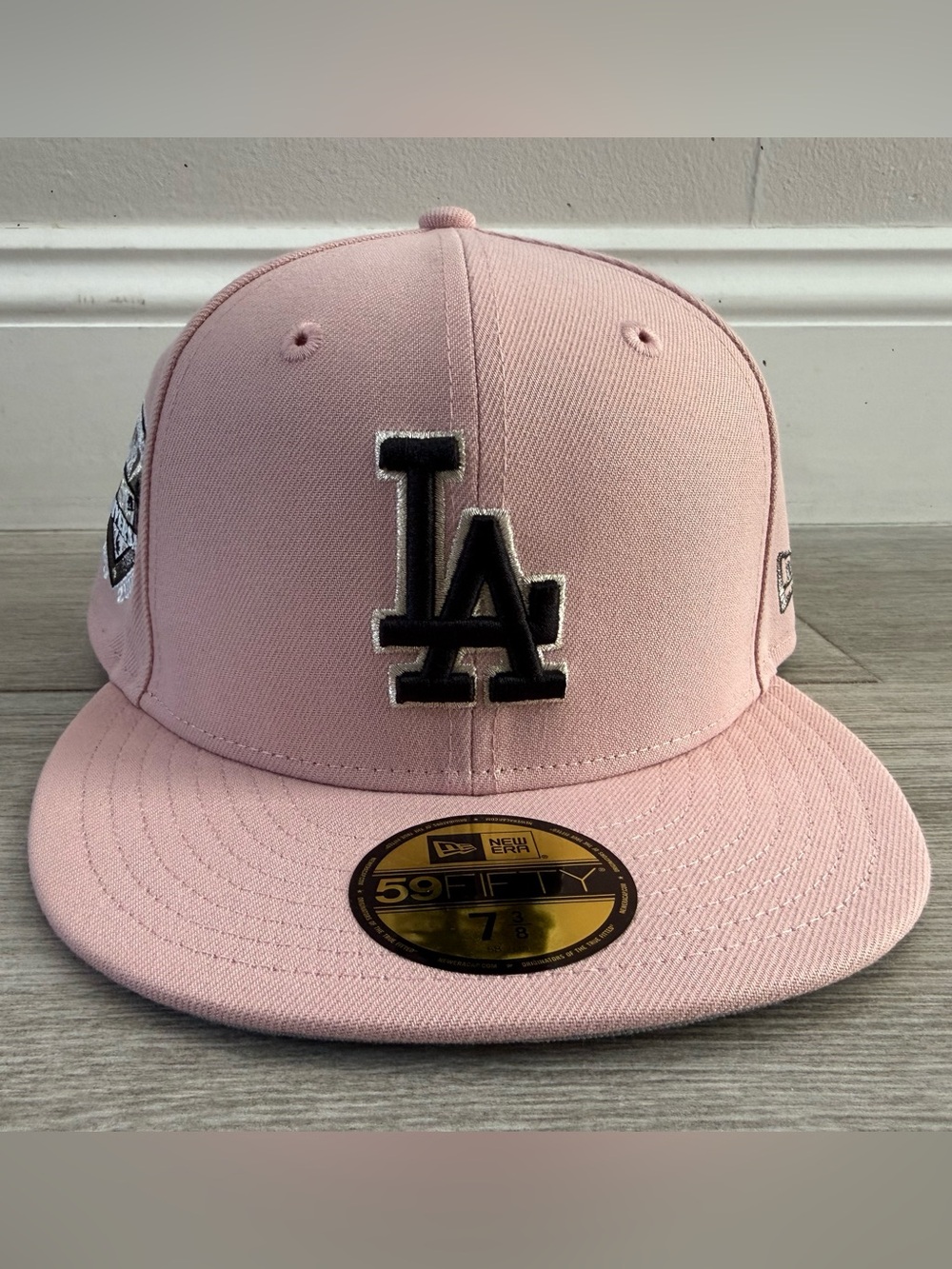 LA Los Angeles Dodgers Hat Club New Era 50th Anniv Pink Rouge Fitted Sz 7 3/8
